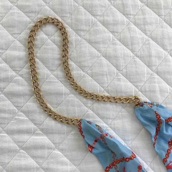 J. McLaughlin Silk Belt with Golden Chain